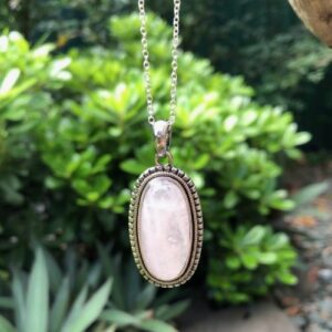 rose quartz gemstone pendant