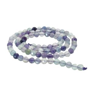 fluorite faceted 4mm round gemstone beads