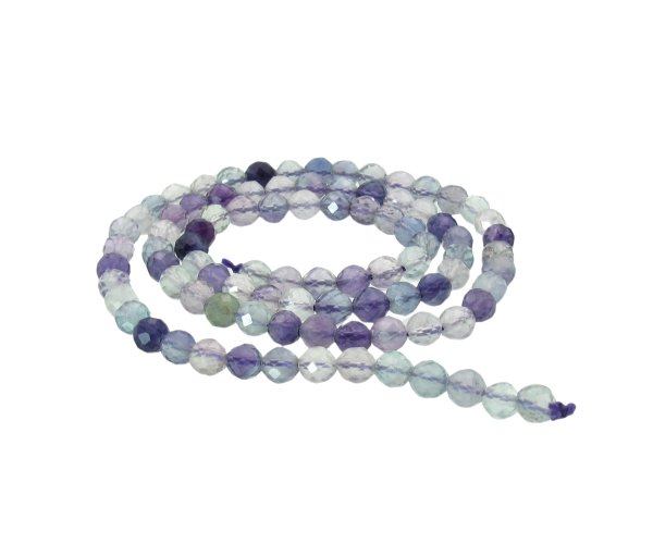 fluorite faceted 4mm round gemstone beads