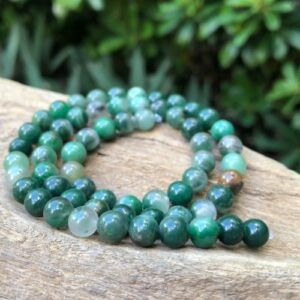 fuchsite green mica gemstone round beads 6mm australia natural