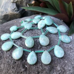 russian amazonite faceted teardrop gemstone beads