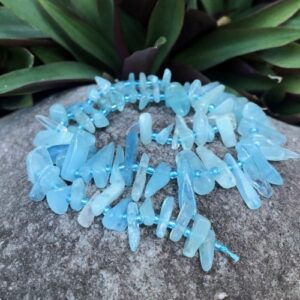 aquamarine nugget gemstone beads crystals