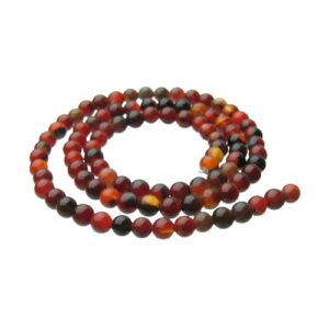 red and black agate 4mm round beads australia