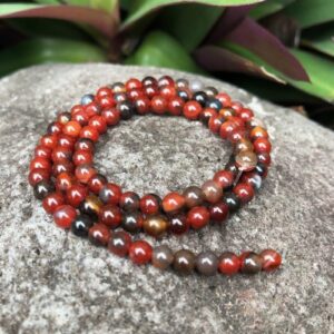 red and black agate 4mm round beads australia