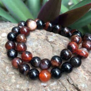 red and black agate 8mm beads Australia