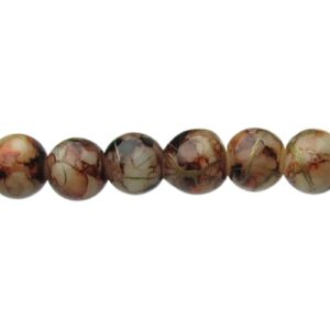 brown marble glass round beads 4mm
