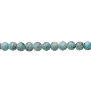 blue and black marble glass beads 6mm