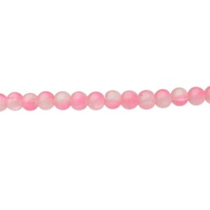 pink crackle glass beads 6mm