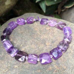 amethyst faceted square crystal beads