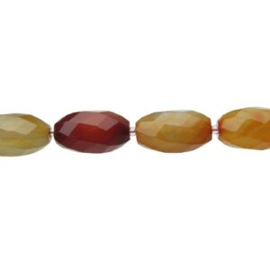 carnelian faceted large rice gemstone beads