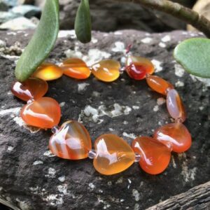 carnelian heart gemstone beads natural crystals