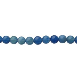 Dark Blue Agate-Look Glass Round Beads – 8mm [strand]