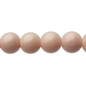 Solid Dusky Pink Glass Round Beads – 8mm [strand]