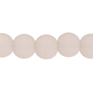 frosted pink glass round beads 8mm