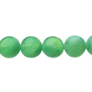 Green Agate-Look Glass Round Beads – 8mm [strand]