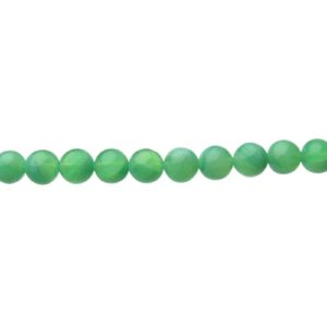 Green Agate-Look Glass Round Beads – 8mm [strand]
