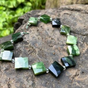 green jade square beads