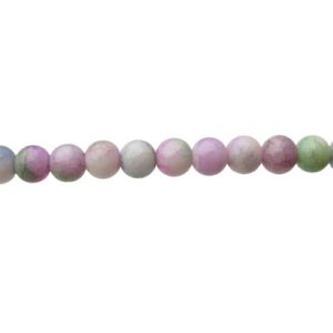 Purple & Green Stone-look Glass Round Beads – 8mm [strand]