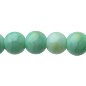 Mint Green Stone-look Glass Round Beads – 8mm [strand]