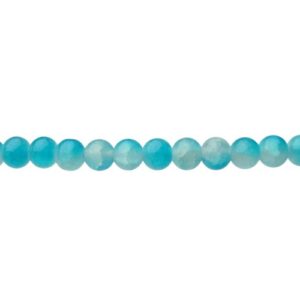Aqua Blue & White Milky Crackle Glass Beads – 8mm [strand]