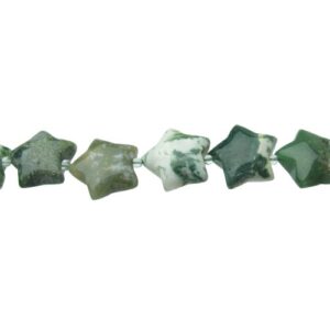 moss agate star natural crystal beads
