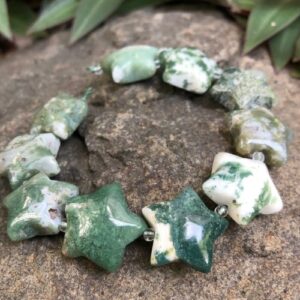 moss agate star natural crystal beads