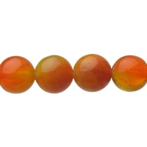 orange agate look glass round beads 8mm