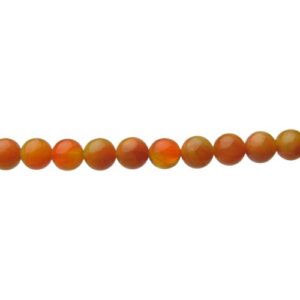 orange agate look glass round beads 8mm