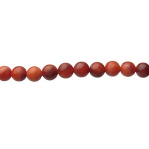 Burnt Red Agate-Look Glass Round Beads – 8mm [strand]