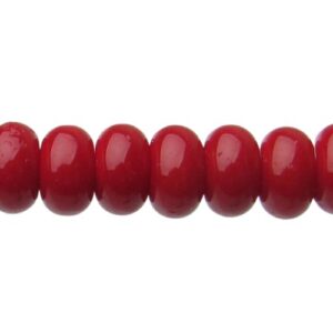 Solid Red Rondelle Glass Beads - 6x8mm [strand]