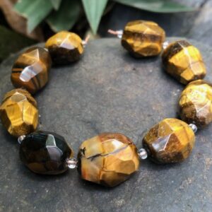 tiger's eye faceted nugget gemstone beads
