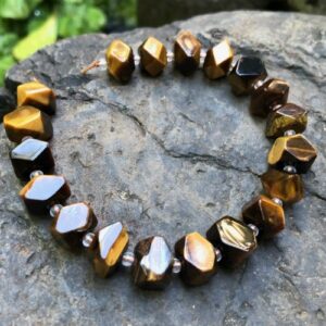 tiger eye faceted nugget beads