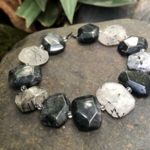 tourmalinated quartz slab gemstone beads