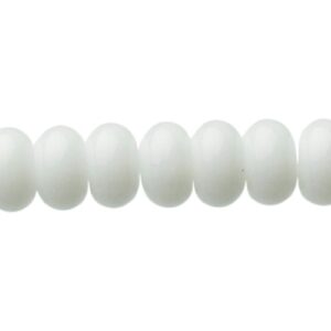 white glass rondelle beads