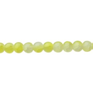 Yellow & White Milky Crackle Glass Beads – 8mm [strand]