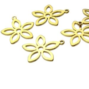 18k gold plated stainless steel charms australia daisy flower