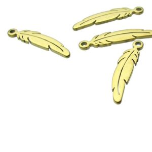 18k gold plated stainless steel charms australia feather