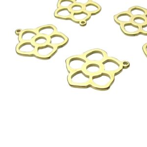 18k gold plated stainless steel charms australia flower