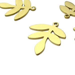 18k gold plated stainless steel charms leaf