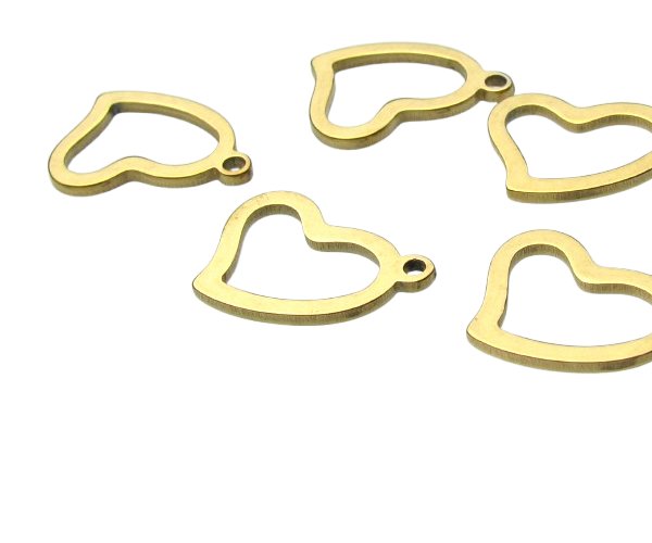 18k gold plated stainless steel charms australia heart
