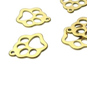 18k gold plated stainless steel charms australia paw print dog
