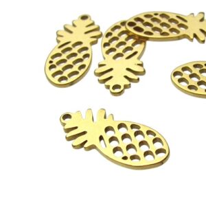 18k gold plated stainless steel charms australia pineapple