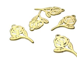 18k gold plated stainless steel charms australia rose