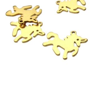 18k gold plated stainless steel charms australia unicorn
