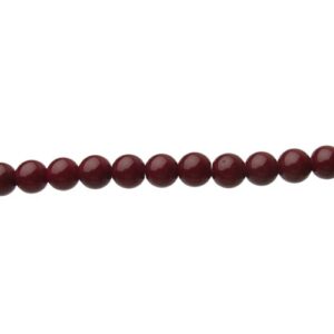 Solid Dark Red Glass Round Beads – 8mm [strand]