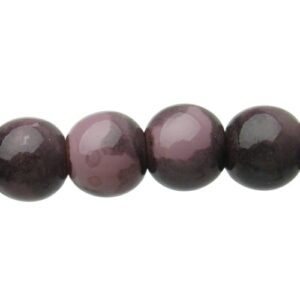 Light Purple & Grey Marble Glass Round Beads – 8mm [strand]