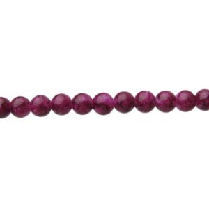 Deep Purple Marble Glass Round Beads – 8mm [strand]
