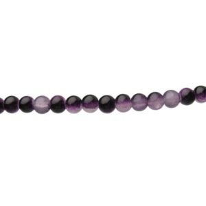 Purple & White Milky Crackle Glass Beads – 6mm [strand]