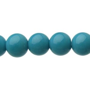 Solid Blue Glass Round Beads – 8mm [strand]