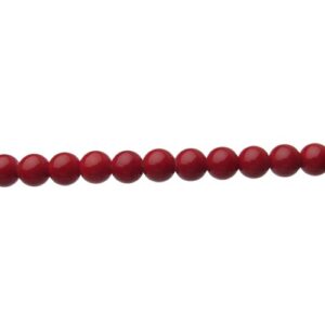 Solid Deep Red Glass Round Beads – 8mm [strand]